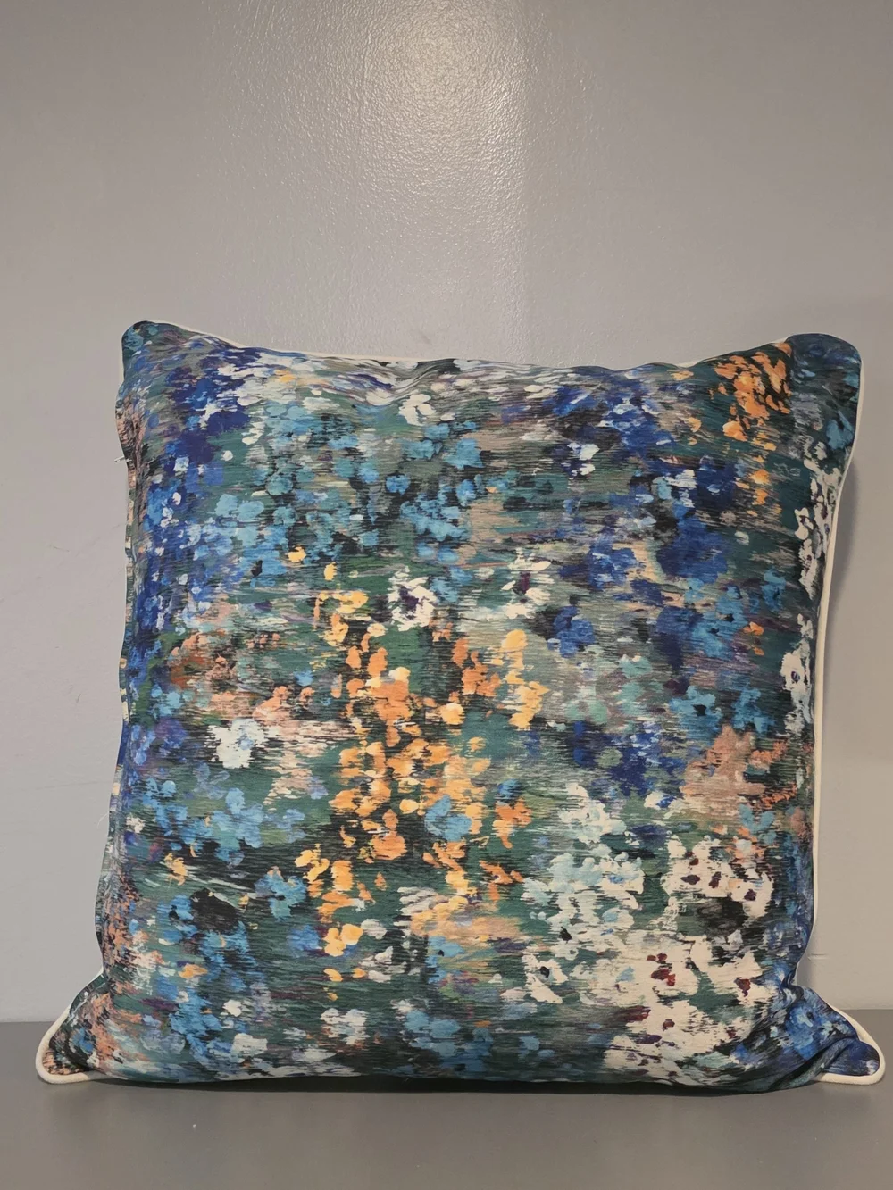 Decorative Blue Multi Floral Throw Pillow Pair - #1